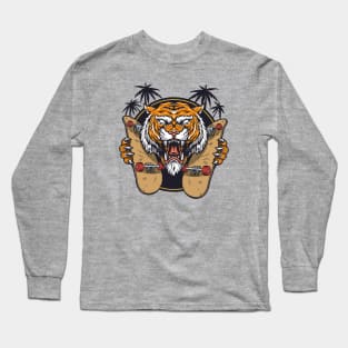 angry tiger face - tiger claw Long Sleeve T-Shirt